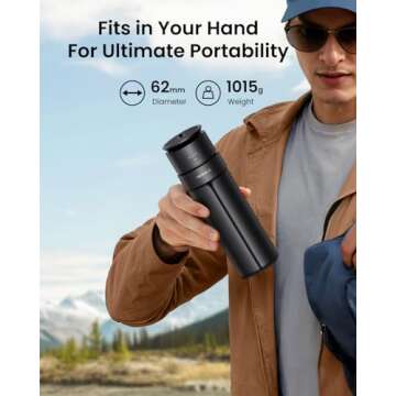 NEBULA Capsule Power Bank Tripod, Up to 2H Built-in Battery, Adjustable Height from 215mm to 840mm, 0-90 Degree Adjustable Viewing Angle, 3s Easy Setup, for The Capsule Series (Only Tripod)