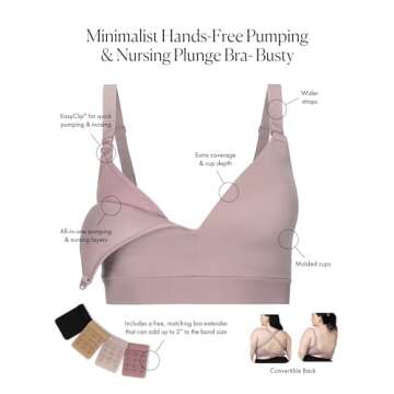 Kindred Bravely Minimalist Hands Free Busty Pumping Bra | Patented All-in-One Pumping & Nursing Bra ...