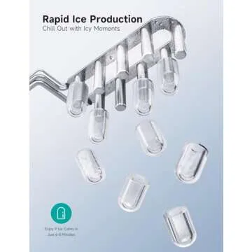 HiCOZY Portable Ice Maker - Ice in 6 Minutes!