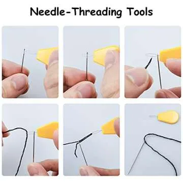 TmppDeco Embroidery Kit for Beginners - 3 Pack Embroidery Starter Kits for Adults, with Patterns and Instructions, Plastic Embroidery Hoop, Scissors, Needles and Color Threads, Needle-Threading Tools