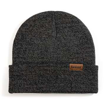 FanVince Beanie for Men Knit Thermal Warm Cuffed Gifts Womens Winter Hats Charcoal Gray
