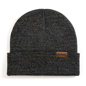 FanVince Beanie for Men Knit Thermal Warm Cuffed Gifts Womens Winter Hats Charcoal Gray