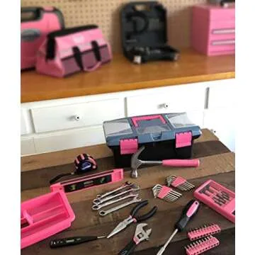 Apollo Tools 53 Piece Household Tool Set - Pink Ribbon
