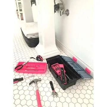 Apollo Tools 53 Piece Household Tool Set - Pink Ribbon