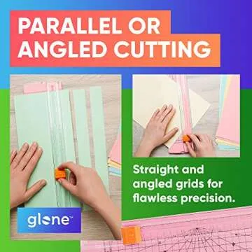 Glone 12 inch Paper Trimmer, A4 Size Paper Cutter with Automatic Security Safeguard for Coupon, Craft Paper and Photos (Pink)