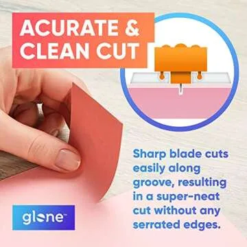 Glone 12 inch Paper Trimmer, A4 Size Paper Cutter with Automatic Security Safeguard for Coupon, Craft Paper and Photos (Pink)