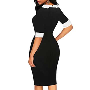 oxiuly Women's Vintage Formal Office Work Dresses Casual Knee-Length Bodycon Pencil Plus Dress OX276...
