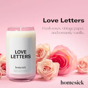 Homesick Love Letters Scented Candle Romantic Soy Wax Blend