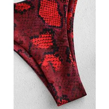Trendy ZAFUL Snakeskin Print Bikini Set for Beach Days