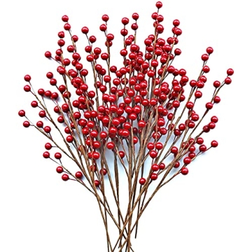 WangLaap Red Holly Berry Picks for Festive Decor