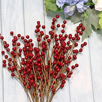 WangLaap Red Holly Berry Picks for Festive Decor