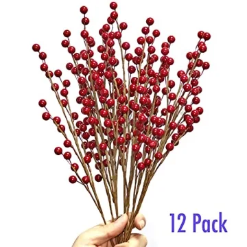 WangLaap Red Holly Berry Picks for Festive Decor