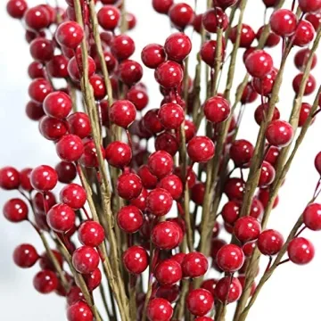 WangLaap Red Holly Berry Picks for Festive Decor