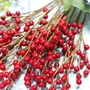 WangLaap Red Holly Berry Picks for Festive Decor