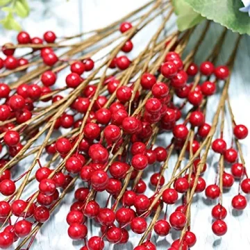 WangLaap Red Holly Berry Picks for Festive Decor