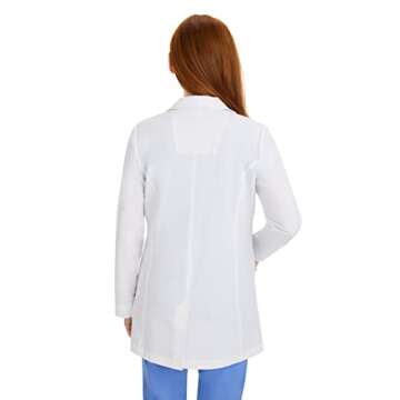 Healing Hands Lab Coat Women 3 Pocket Full Sleeve Mid-Length 5053 Faith The White Coat Minimalist Collection White S
