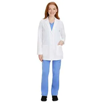Healing Hands Lab Coat Women 3 Pocket Full Sleeve Mid-Length 5053 Faith The White Coat Minimalist Collection White S