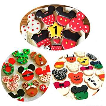 BakingWorld Mickey Mouse Cookie Cutter Set,Mickey & Minnie Mouse Head Shapes Stainless Steel Biscuit Cutter Cake Fondant Pancake Mold for Kids Birthday Party Supplies Favors(10 Pcs）