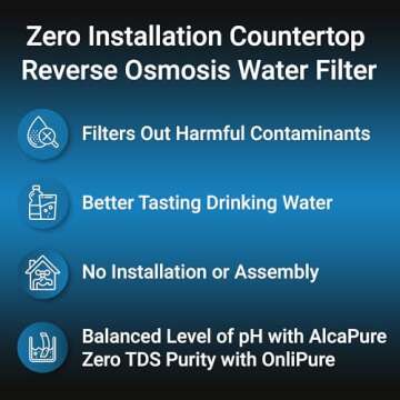 Zero Installation Purifier Water Filter - Reverse Osmosis Countertop Water Filter, Purified Alkaline...