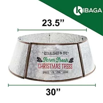 KIBAGA Farmhouse Christmas Tree Collar - Authentic Easy Set Up 30" Tree Ring - Beautiful Rustic Tree Skirt Decorates Your Home for The Holidays