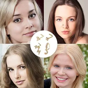 Stylish SAMOCO Dangle Nose Ring Set for Fashion Lovers