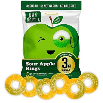 Keto Vegan Low Sugar Sour Apple Rings Candy - Project 7