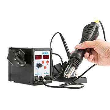 CREWORKS 2 in 1 SMD Soldering Iron & Hot Air Rework Station with LED Display