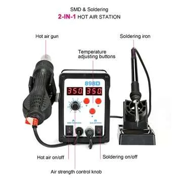 CREWORKS 2 in 1 SMD Soldering Iron & Hot Air Station