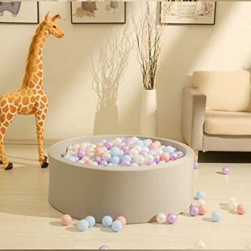 GOGOSO Ball Pits Balls Toddlers 50 100 200 500 Plastics Shape Ball Non-Phthalate Non-BPA Non-Toxic 2.2-Inch Crush Proof Play Balls,Pearl Pink Blue Purple White,100 Balls