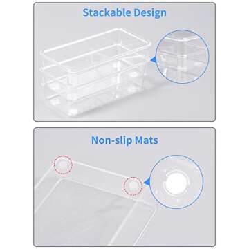 JARLINK 17 Pack Desk Drawer Organizer Trays with 7 Different Sizes, Versatile Clear Drawer Organizers Storage for Bathroom, Makeup, Bedroom, Kitchen, Office Supplies, Craft