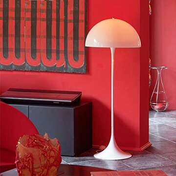 Bepuzz White Floor lamp Mushroom Table lamp Modern Tall Standing Lamp with Dimmable Mushroom lamp Fixture Bedroom Art Deco Lamp Study Living Room Dining Room Bedside Desk lamp ,E26/E27