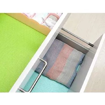 Islmlisa E-lishine Multifunctional Refrigerator Pads Moisture Absorption Pad Washable Can Be Cut Refrigerator Mats Drawer Table Placemats,Shelves Drawer Table Mats,Set of 4 (Green)