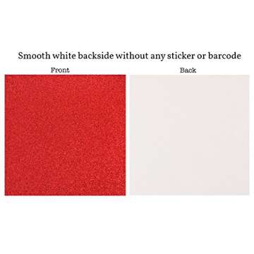 Crafasso Premium Red Glitter Cardstock - 12" x 12" 300GSM, 15 Sheets
