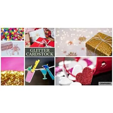 Crafasso 12" x 12" Red Glitter Cardstock - 15 Sheets