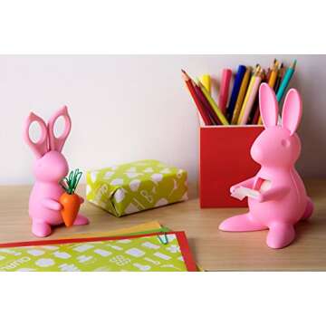 Cute Bunny Desk Tape Dispenser for Home & Office, White, 3.7" x 6.6" x 4.4"