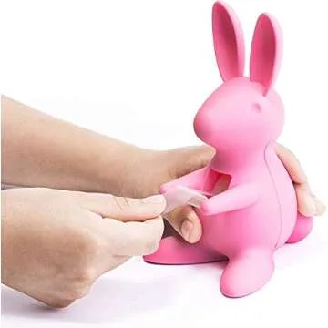 Cute Bunny Desk Tape Dispenser for Home & Office, White, 3.7" x 6.6" x 4.4"