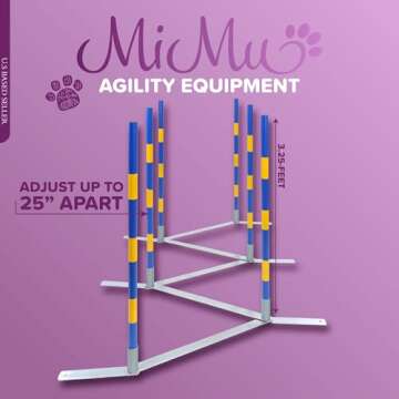 MiMu Dog Agility Equipment - Weaving Poles for Competitive Training and Fun
