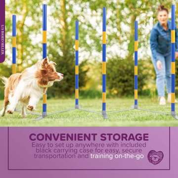 MiMu Dog Agility Set: Weaving Poles for All Breeds