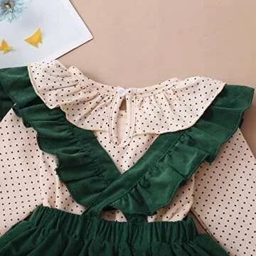 Kucnuzki 12-18 Months Girl Fall Outfit Green Dress