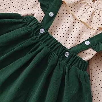 Kucnuzki 12-18 Months Girl Fall Outfit Green Dress