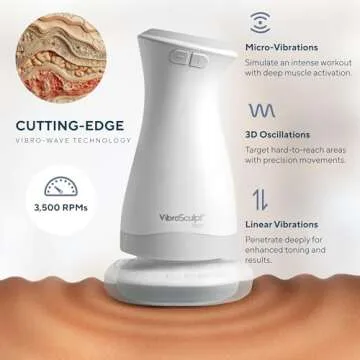 Vibro Sculpt PRO Anti-Cellulite Body Sculptor & Contour Pads – Lymphatic Massager with Micro Vibration Technology for Fast & Effective Body Toning – Easy-to-Use on Legs, Thighs, Arms & Stomach