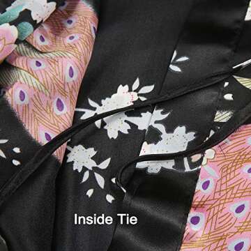 ABC-STAR Women's Kimono Robe with Peacock & Blossom Print