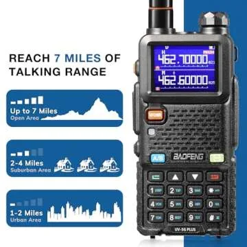[Chirp Compatible] BAOFENG UV-5G Plus GMRS Handheld Radio, 999 Channels, 5W Long Range Rechargeable Two Way Radio with NOAA Weather Receiving, 2500mAh Battery USB-C Port, 8" & 15.5" Antennas, 2 Pack