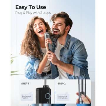 LUVUMVLT Wireless Microphone with 200ft Range and 40H Battery