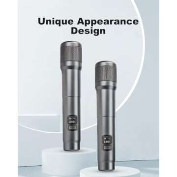 LUVUMVLT Wireless Microphone with 200ft Range and 40H Battery