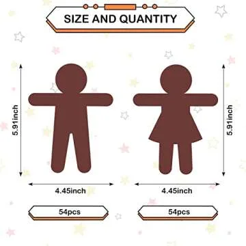 Geyee People Cut Outs Blank People Cutouts Color Paper Cutouts Boy Girl Cut Out Person Multicultural...