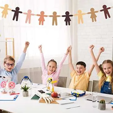 Geyee People Cut Outs Blank People Cutouts Color Paper Cutouts Boy Girl Cut Out Person Multicultural Creative Cut-Outs for Craft Art Project Home School Design Decoration(108 Pcs)