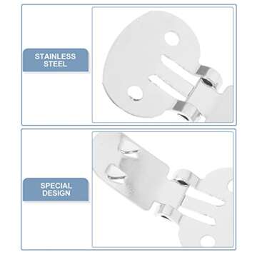 SUPVOX 10pcs Shoe Clips Stainless Steel Flat Blank Shoe Clips DIY Crafts Accessories Shoe Embellishments for Shoes Decoration Silver (32mm x 20mm)