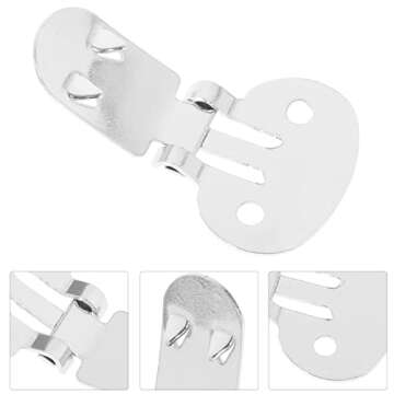 SUPVOX 10pcs Shoe Clips Stainless Steel Flat Blank Shoe Clips DIY Crafts Accessories Shoe Embellishments for Shoes Decoration Silver (32mm x 20mm)