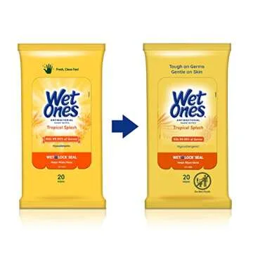 Wet Ones Antibacterial Hand Wipes, Tropical Splash - 10 Packs